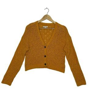American Eagle Outfitters Mustard Yellow V Neck Three Button Cardigan Size XS